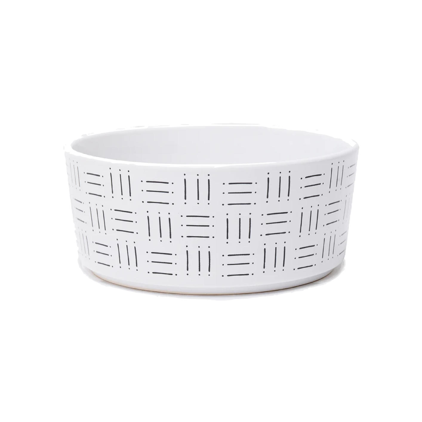 Waggo Mudcloth Line Print Ceramic Dog Bowl