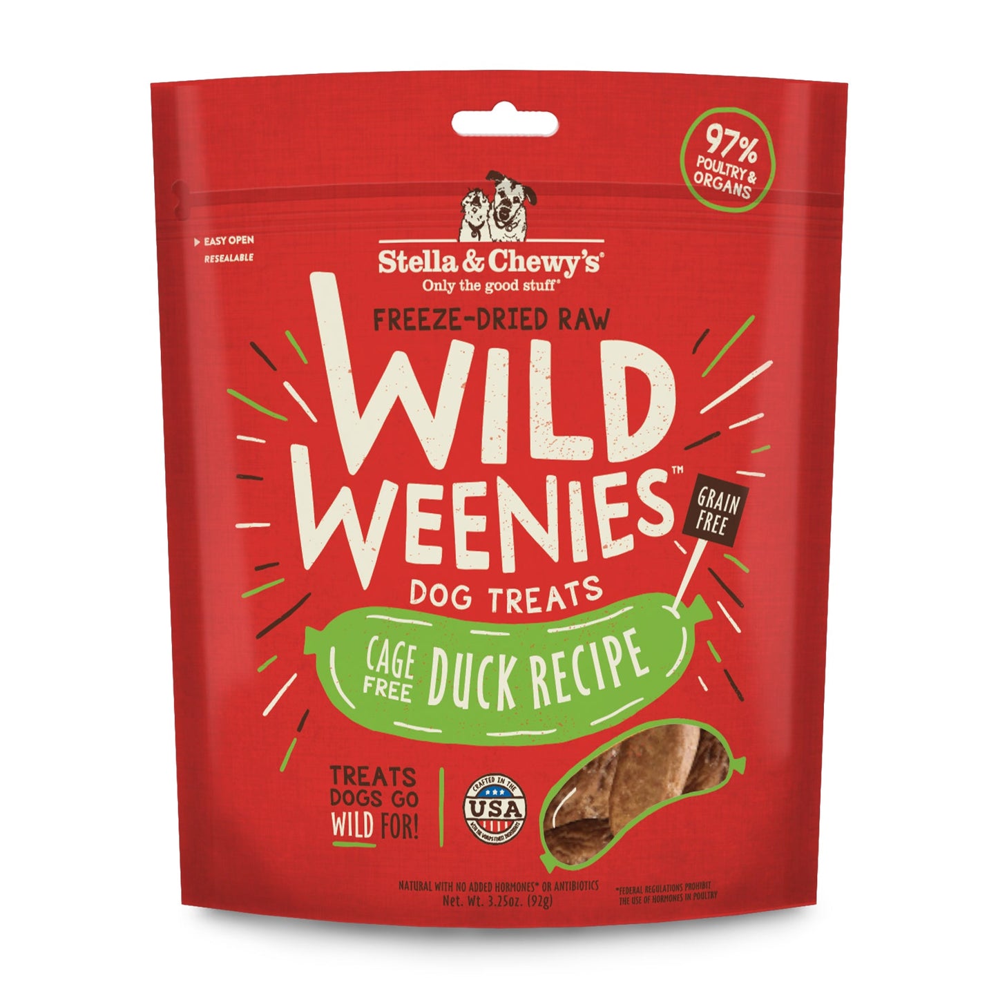 Stella & Chewy's Wild Weenies Freeze-Dried Duck Dog Treats 3.25oz