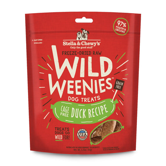 Stella & Chewy's Wild Weenies Freeze-Dried Duck Dog Treats 3.25oz